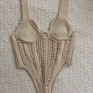 NWOT Crochet corset top